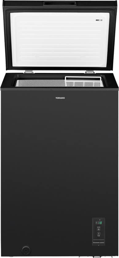 Tomado TCF0991B – Vrieskist – 99 liter – Supervriezen – Digitaal thermostaat – Low Frost – Energielabel E – Zwart