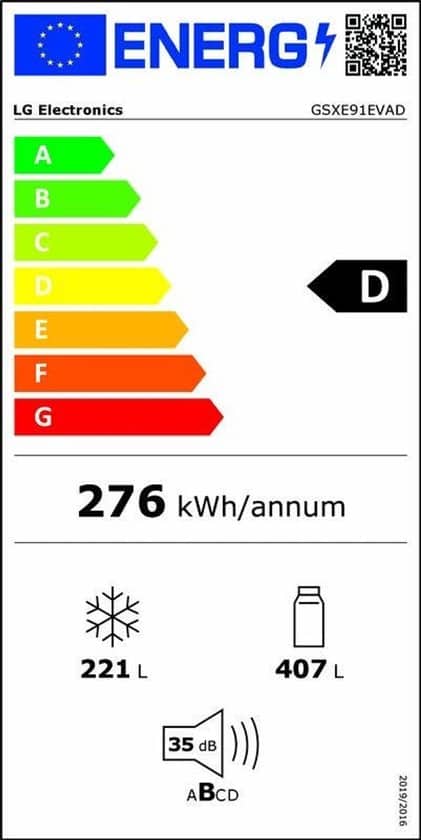 LG GSXE91EVAD – Amerikaanse koelkast – Zwart (blacksteel) – Waterreservoir – 628L