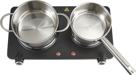Inventum KP602B elektrische kookplaat 47 cm – 2-pits 15/18 cm – 1-fase plug en play – 7 standen – 750/1500 W – Vrijstaand – Zwart