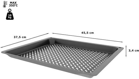 Bosch Air Fry & grill bakplaat – 34 x 455 x 375 mm vaatwasserbestendig – oven bakplaat