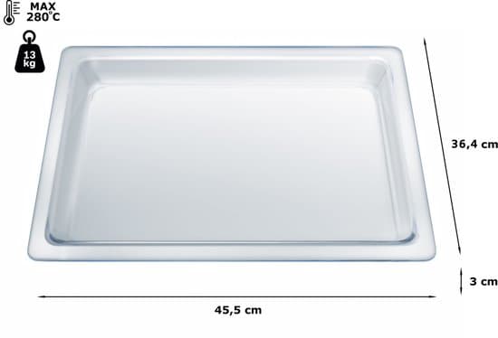 Glazen Ovenbakplaat – Glazen schaal – 30 x 455 x 364 mm – Vaatwasserbestendig