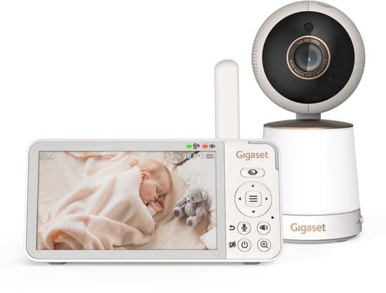 Gigaset Baby 500 – babyfoon met camera – draai en kantelbare camera met nachtlampje -kleurennachtzicht -sensoren – rustgevende geluiden – wandhouder – baby monitor – beeld baby pho