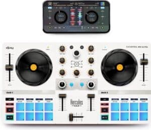 Hercules DJ Control Mix Ultra - Smartphone DJ Controller - Algoriddim Djay - Bluetooth - iOS/Android