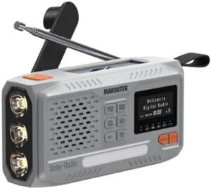 Marmitek RESQ 100 Noodradio - opwindbare en solar radio met DAB+/FM – Powerbank 4500 mAh (laden met 10W) – Kleurenscherm en LED-zaklamp – Spatwaterdicht en betrouwbaar – Onderdeel
