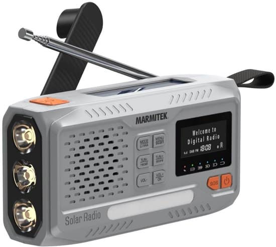 Marmitek RESQ 100 Noodradio – opwindbare en solar radio met DAB+/FM – Powerbank 4500 mAh (laden met 10W) – Kleurenscherm en LED-zaklamp – Spatwaterdicht en betrouwbaar – Onderdeel