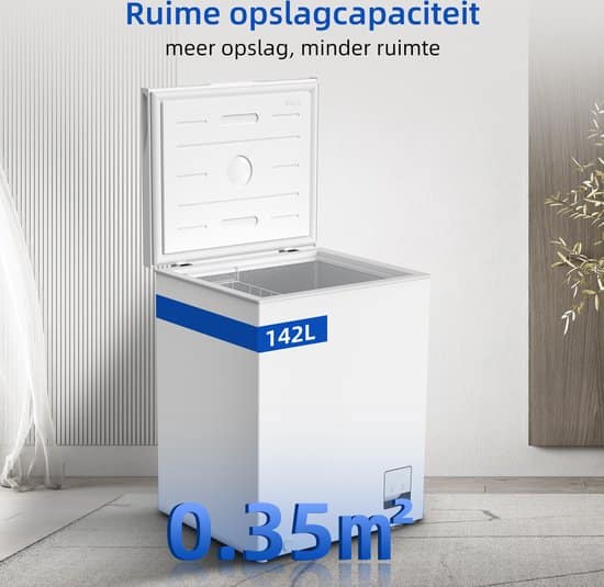 CHiQ FCF142DE – Vrieskist – 142 L – Inverter Technologie – Digitaal LED Display – Snelvriezen tot -32℃ – Wit – 39 dB – 12 Jaar Garantie op Compressor
