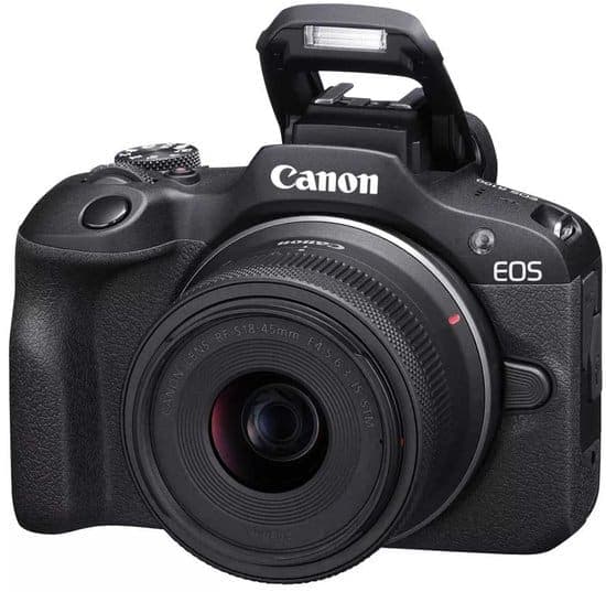 Canon EOS R100 + RF-S 18-45 IS STM – Systeemcamera – Foto en Video – Compact formaat – Creative assist – Camera met standaard zoomlens