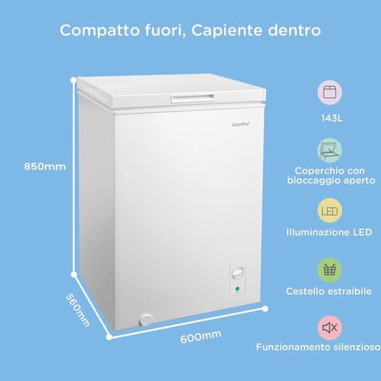 COMFEE RCC146WH2EU(E) 143L vrijstaande vrieskast