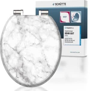 SCHÜTTE WC-Bril 80194 MARMOR STONE - MDF-Hout - Soft Close - Verchroomde Scharnieren - Belastbaar tot 175 kg - Decor - 3-zijdige Print
