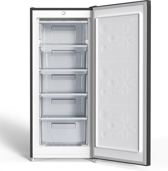 CHiQ FSD160D4E – Vrijstaande Vriezers – 145 Liter – 5 Vrieslades – Energieklasse E – RVS – Zwart – 12 Jaar Garantie op Compressor