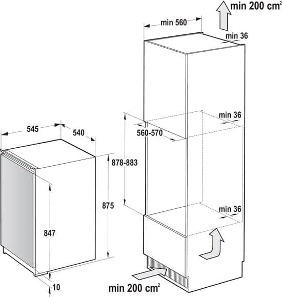 Gorenje RI209EE1, 131 l, SN-ST, 35 dB, E, Wit