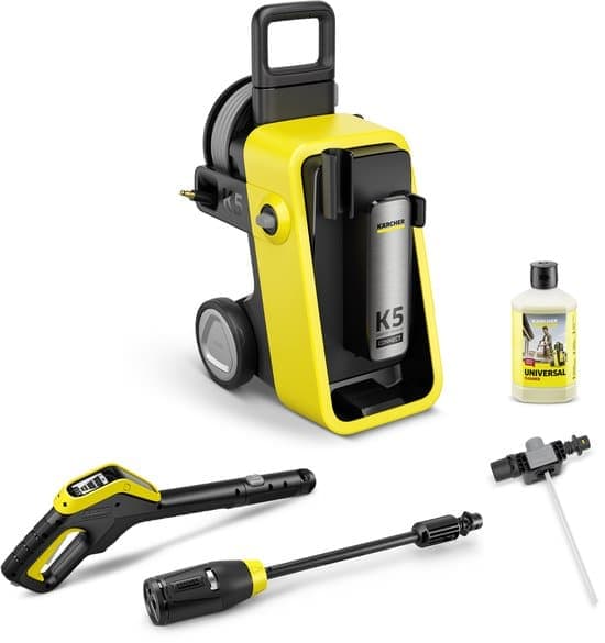 Kärcher K 5 Comfort Premium Connect hogedrukreiniger – Slanghaspel – 4-in-1 Spuitlans – 145 bar – 500 l/u – 40 m²/u – App connectie – Geschikt voor oa. auto – terras – fietsen – mo