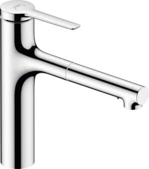 hansgrohe Zesis M33 - Keukenmengkraan - Ééngreeps bediening - 160mm maat - Uittrekbare vuistdouche - 2 straalfuncties - Chroom