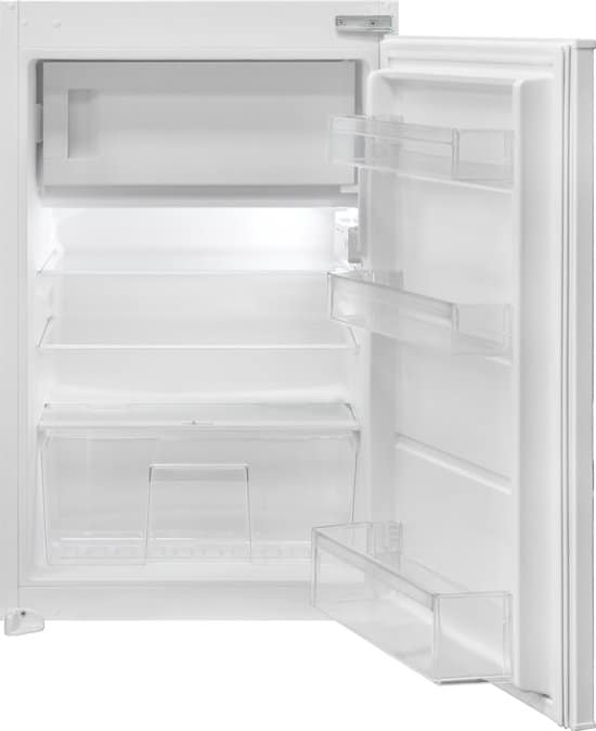 Inventum IKV0882S 88 cm stille energiezuinige inbouw koelkast – Met vriesvak – Superkoelen – Supervriezen – Vakantiestand – Deuralarm – 112 liter – Sleepdeur – Wit