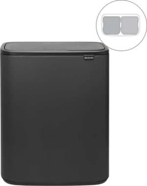 Brabantia Bo Touch Bin Prullenbak - 2 x 30 liter - Afvalscheiding - Mineral Infinite Grey