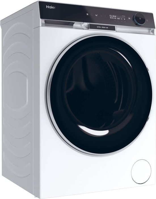 Haier HW110-BD14397U1 – De stilste wasmachine op de markt – 11 kg – Energieklasse A – Stoomfunctie – Automatische dosering – Direct Motion-motor – Antibacteriële behandeling (ABT) – 16 programma’s – 10 jaar garantie op onderdelen