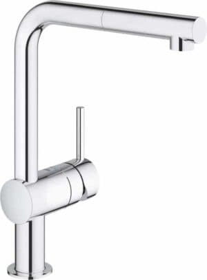 GROHE Minta Keukenkraan - L-uitloop - 360° draaibereik - Met uittrekbare handdouche - Chroom