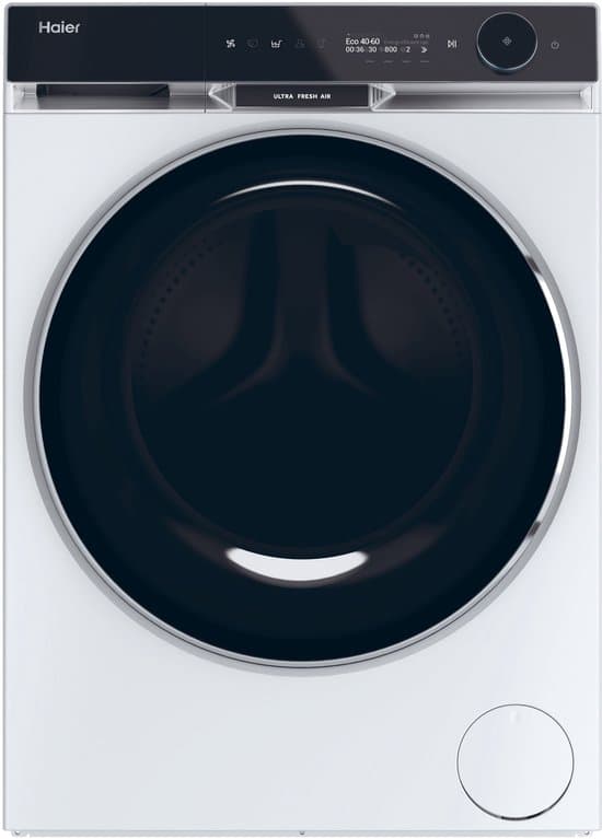 Haier HW110-BD14397U1 – De stilste wasmachine op de markt – 11 kg – Energieklasse A – Stoomfunctie – Automatische dosering – Direct Motion-motor – Antibacteriële behandeling (ABT) – 16 programma’s – 10 jaar garantie op onderdelen