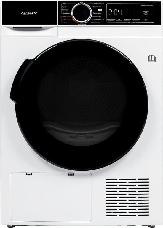 HANSEATISCH HWT8DGT Warmtepompdroger 8kg Duits Display
