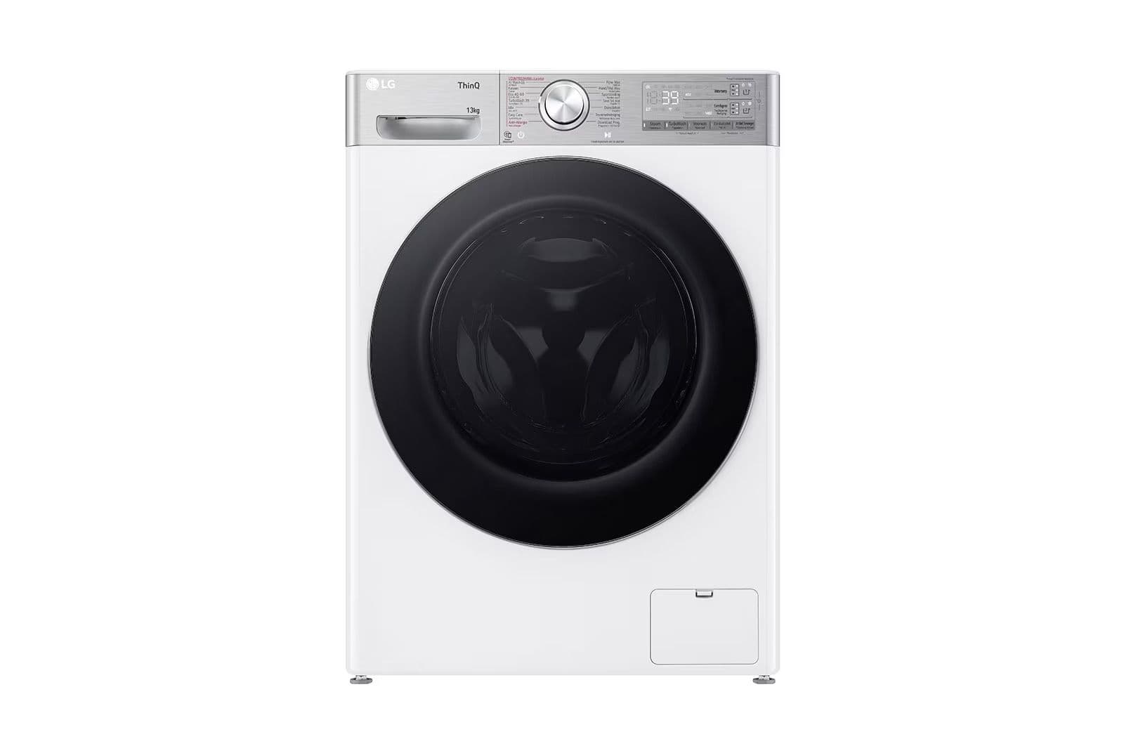 LG F4WR9513S2W wasmachine 13 kg met AI DD voor slimme stofverzorging – TurboWash 39 voor sneller wassen – EzDispense automatische dosering – hygiënisch wassen met stoom en ThinQ slimme bedie