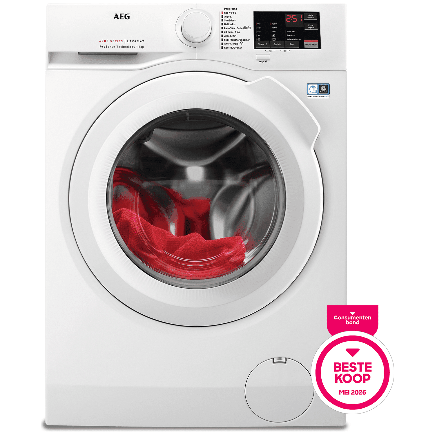 AEG LF628600 6000 serie ProSense Wasmachine (8 kg, 1600 rpm, A)