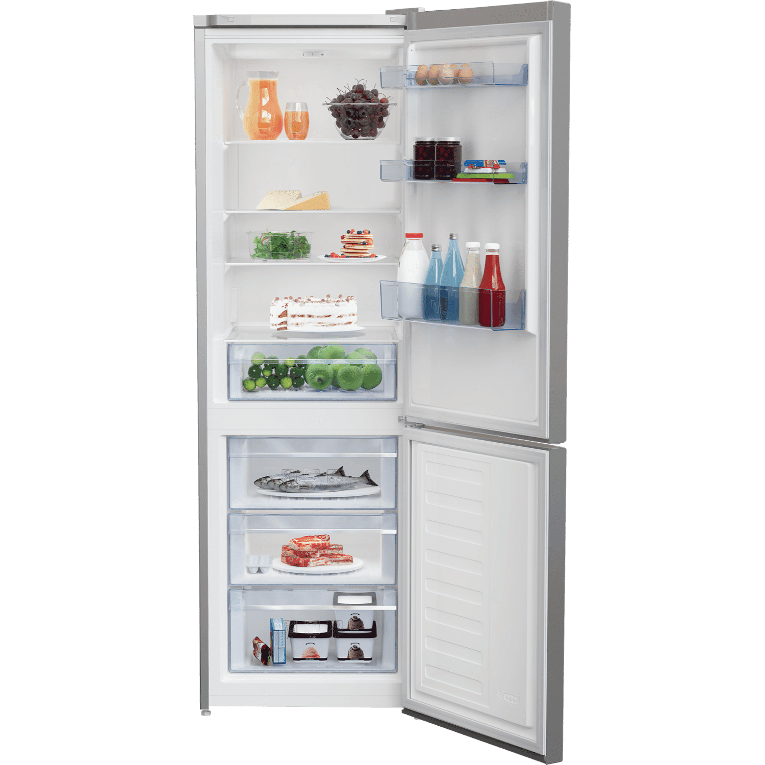 BEKO  RCSA366K40SN –  Koel-vriescombinatie – breedte 59.5 cm – hoogte 185.2 cm – inhoud 343 l