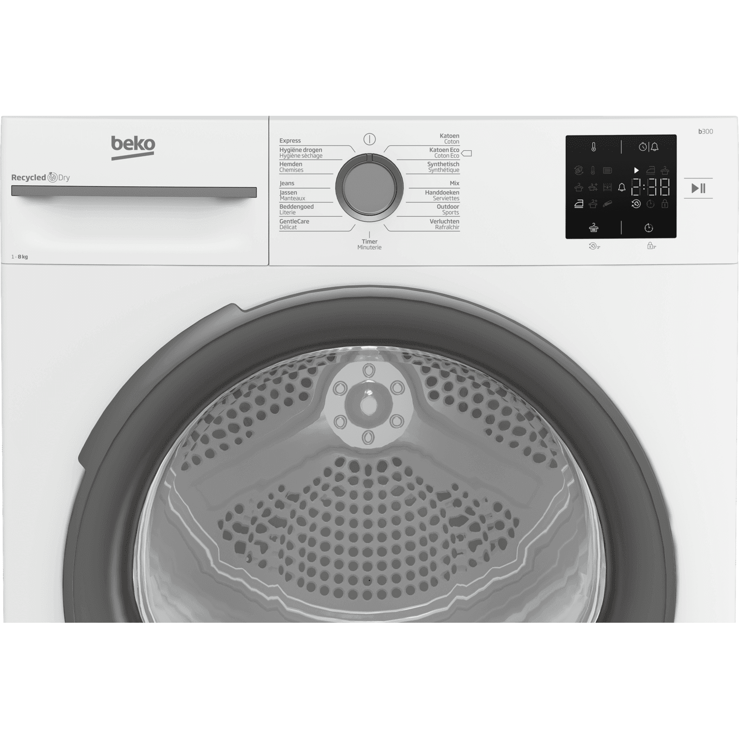 BEKO BM3T3823WMM RecycledDry - Warmtepompdroger - 8 kg - 64 dB - Energielabel D