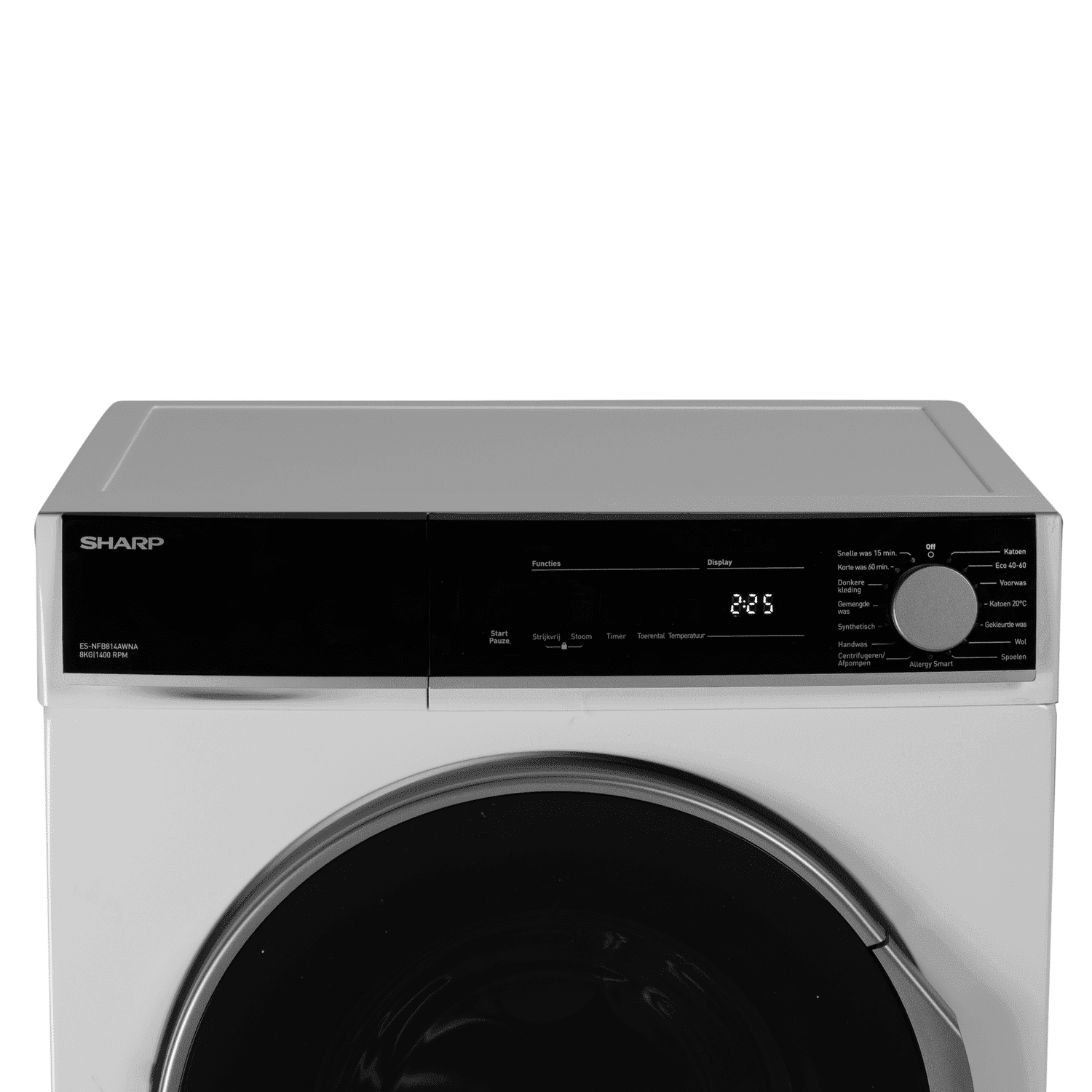 SHARP ESNB814AWNA9BX - Wasmachine Voorlader - 8 kg - 1400 rpm - 76 dB