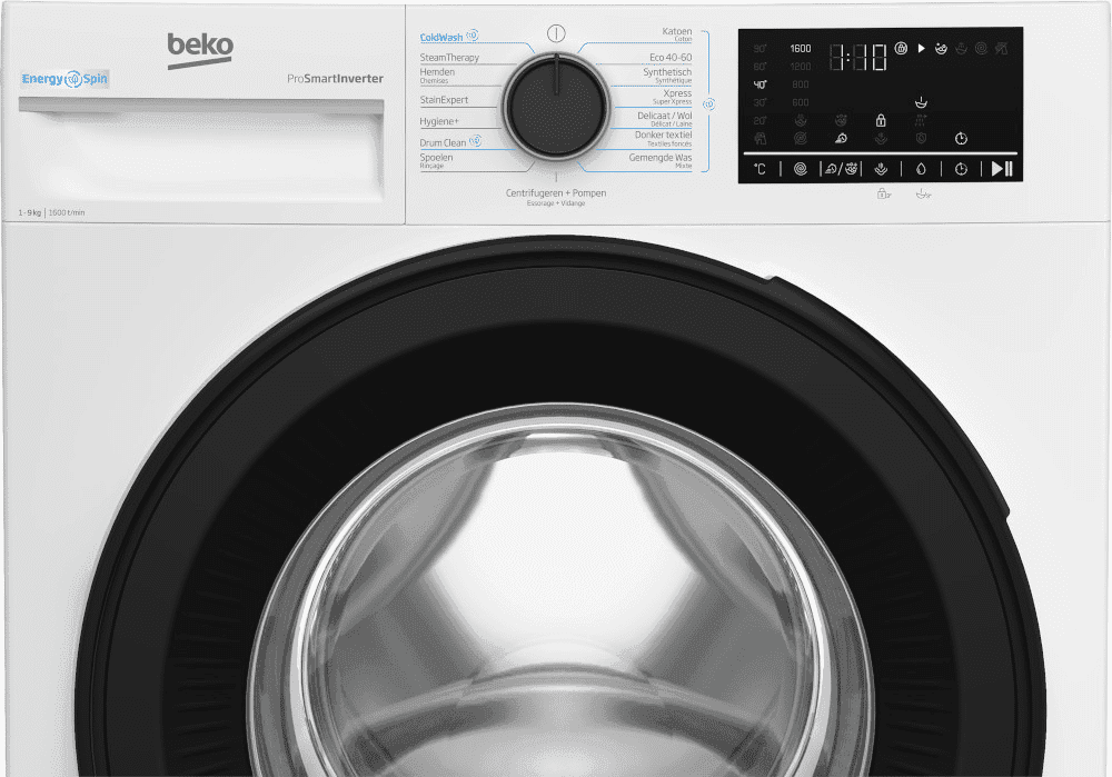 BEKO B3WM4961W - EnergySpin - Wasmachine Voorlader - 9 kg - 1600 rpm - 78 dB