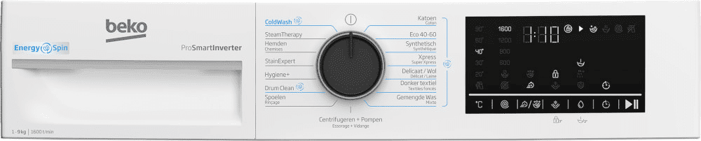 BEKO B3WM4961W - EnergySpin - Wasmachine Voorlader - 9 kg - 1600 rpm - 78 dB