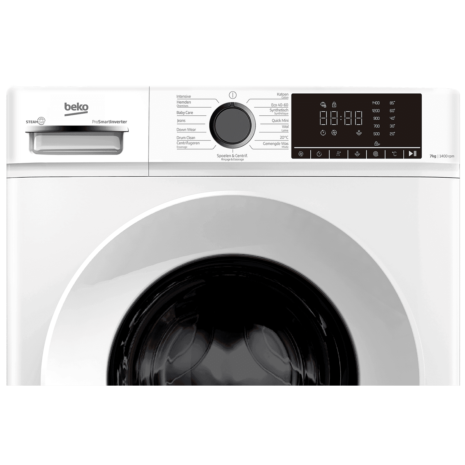BEKO B1W764W BE – SteamCure – Wasmachine – 7 kg – 1400 rpm – 76 dB Wasmachine (7 kg, 1400 rpm, A)