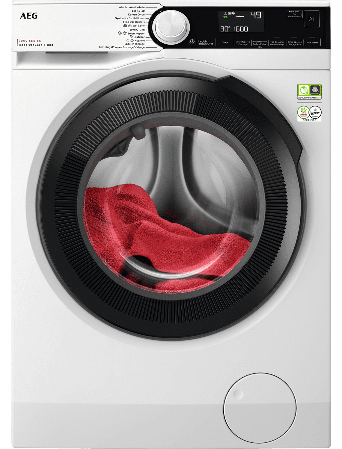 AEG LR9586BN4 9000 serie AbsoluteCare – Wasmachine – 30% zuiniger dan energielabel A – NL/FR