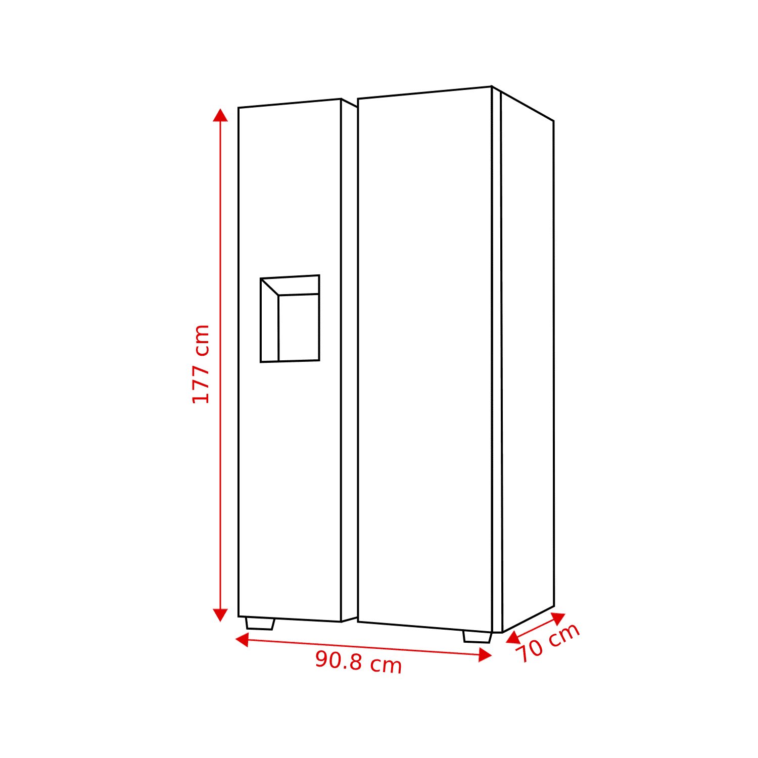 KOENIC KDD 211 A NF IN B - Amerikaanse koelkast - breedte 90.8 cm - hoogte 177 cm - inhoud 592 l - NoFrost