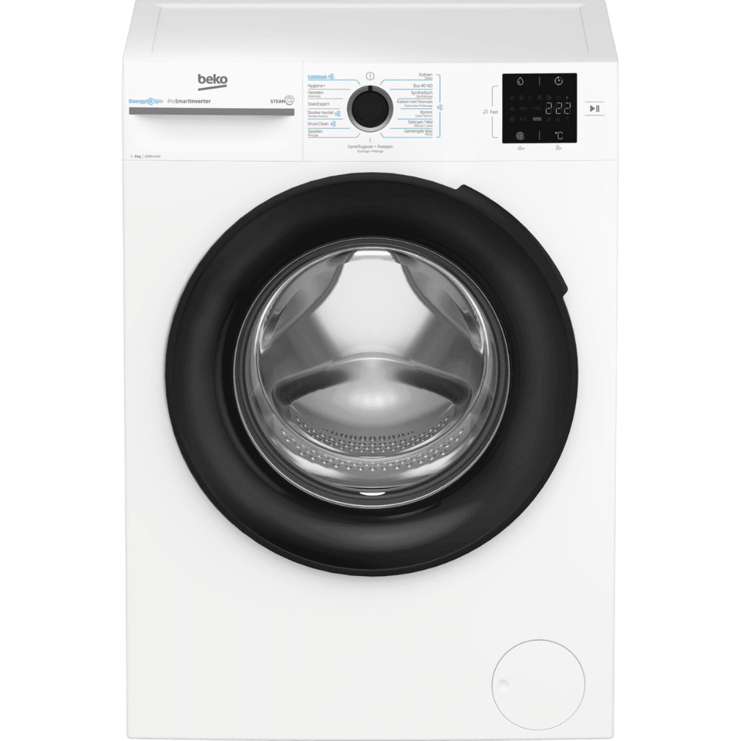 BEKO BM3WFT3941W EnergySpin –  Wasmachine Voorlader – 9 kg – 1400 rpm – 75 dB
