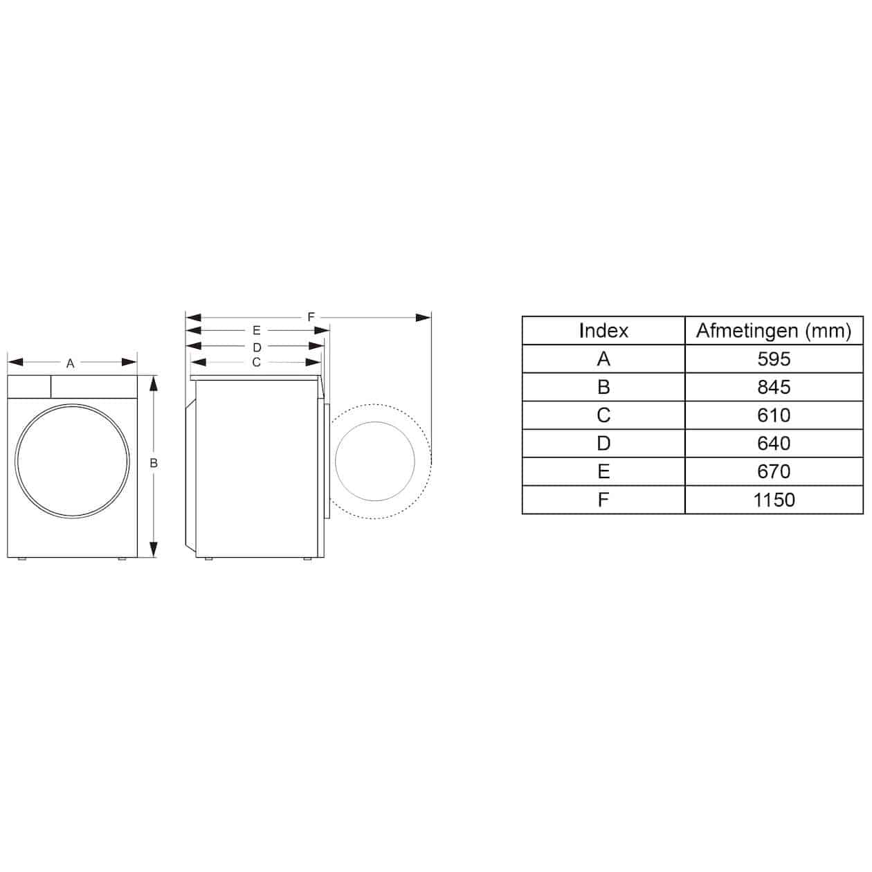 Hisense Warmtepompdroger DH3S902BW3 – 9 kg – Wit – Energielabel C