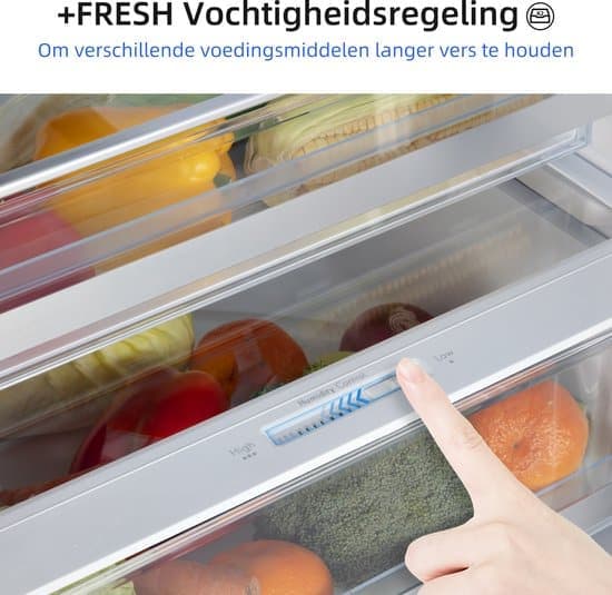 CHiQ FBM351NEI42 – Koel-vriescombinatie – 356 Liter – No Frost – Stil 35dB – Inverter Compressor – Digitaal LED Display – 12 Jaar Garantie op Compressor – D Energielabel