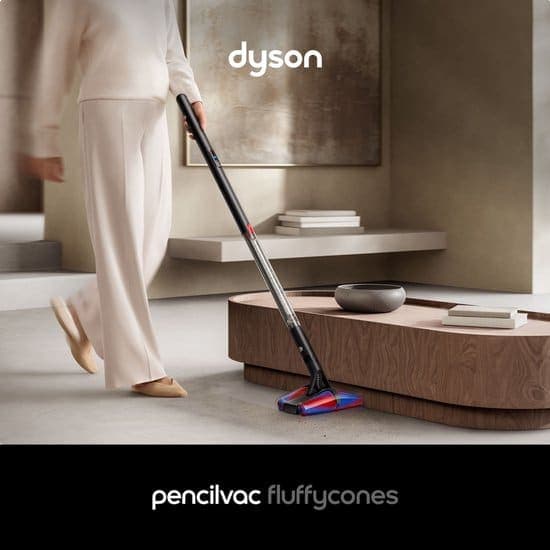 Dyson PencilVac Fluffycones - Steelstofzuiger - Zwart - 50 Air Watts - Ultraslank en licht ontwerp