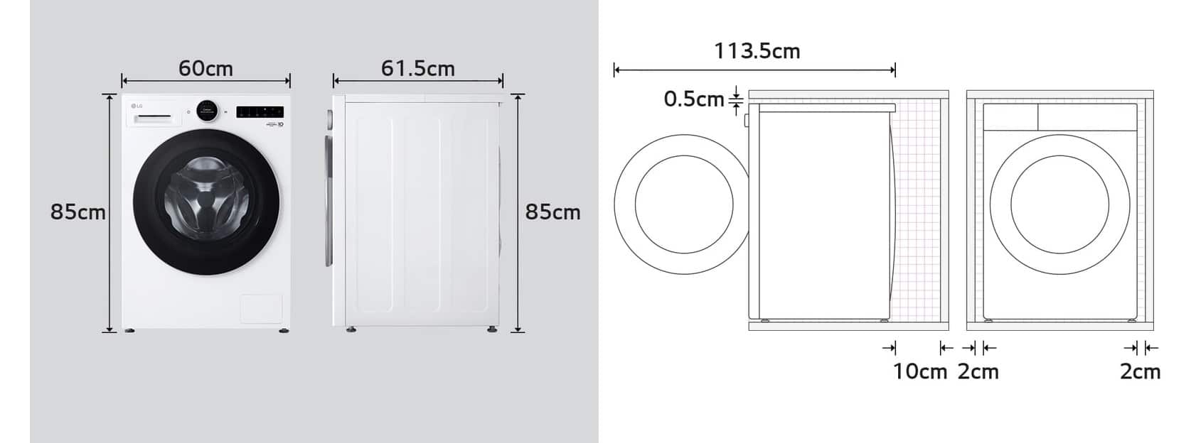 LG Wasmachine F4WX851Y – 11 kg – 1400 toeren – AI DD – Wit – Energielabel A