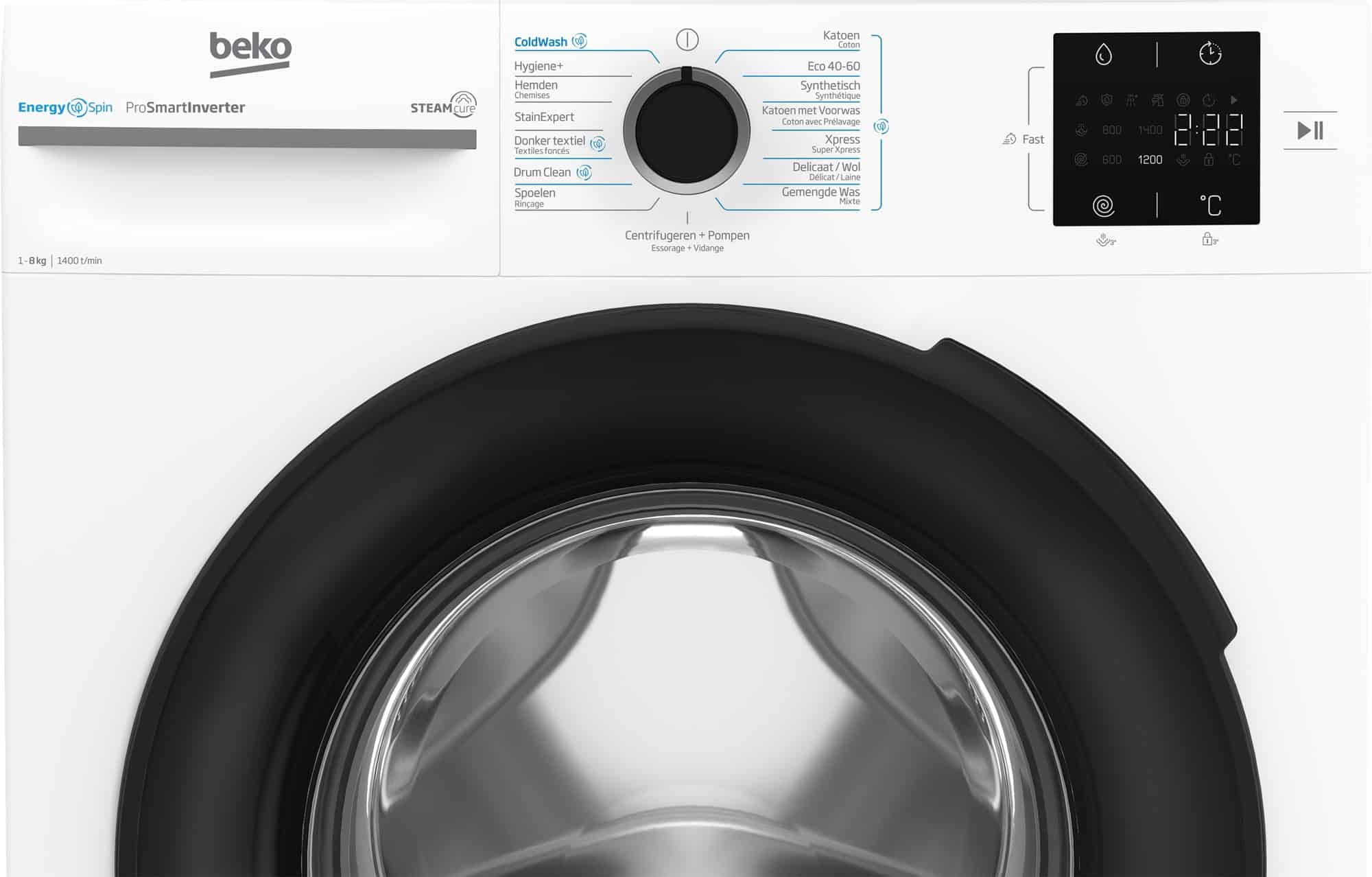 Beko Wasmachine BM3WFT3841W – 8 kg – Energielabel A