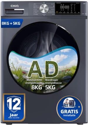 CHiQ CW85862HX Was-droogcombinatie - 8 kg wassen / 5 kg drogen - 1400 rpm - Energielabel A/D