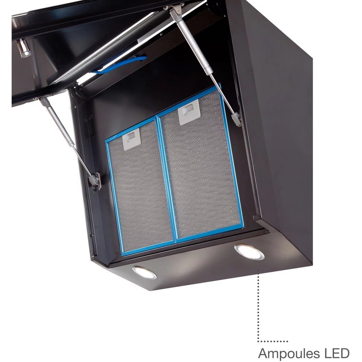 Essentiel B Wandschouw Afzuigkap EHDD 914NI – 90 cm schuin – 603 m³/u – Zwart – Energielabel A