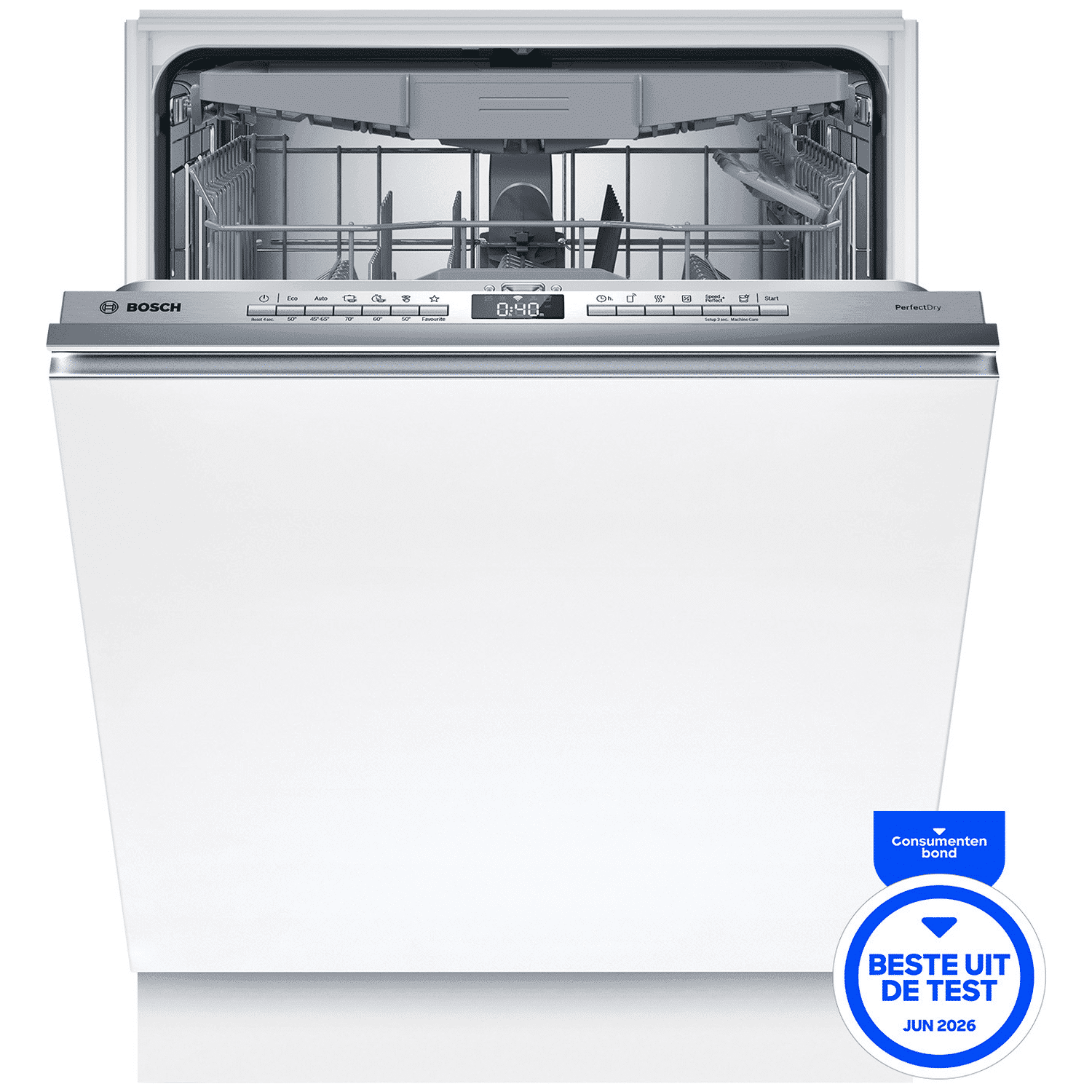 BOSCH SMV6YCX00E PerfectDry Inbouwvaatwasser – Volledig geïntegreerd – 14 couverts – 43 dB(A) – Nisbreedte 60.8 cm