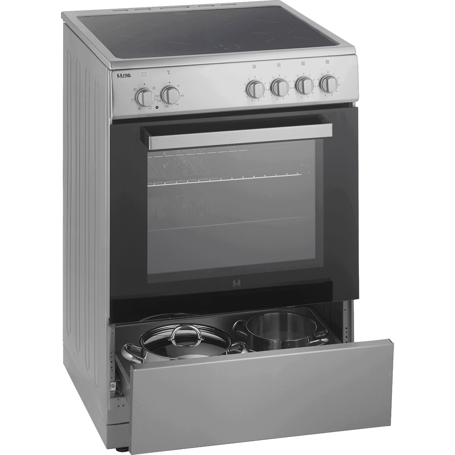 ETNA FIV560RVS – Fornuis – Inductie 2-fasen (Perilex) – breedte 60 cm