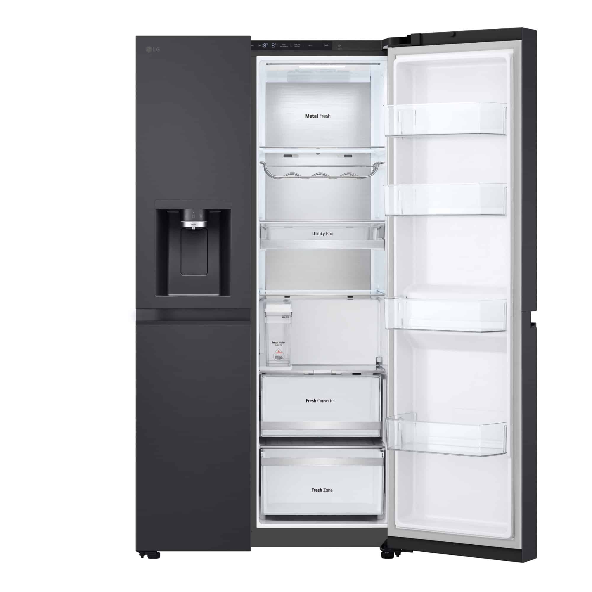 LG Amerikaanse koelkast GSLE91EVAB – 623 liter – Zwart – Energielabel B