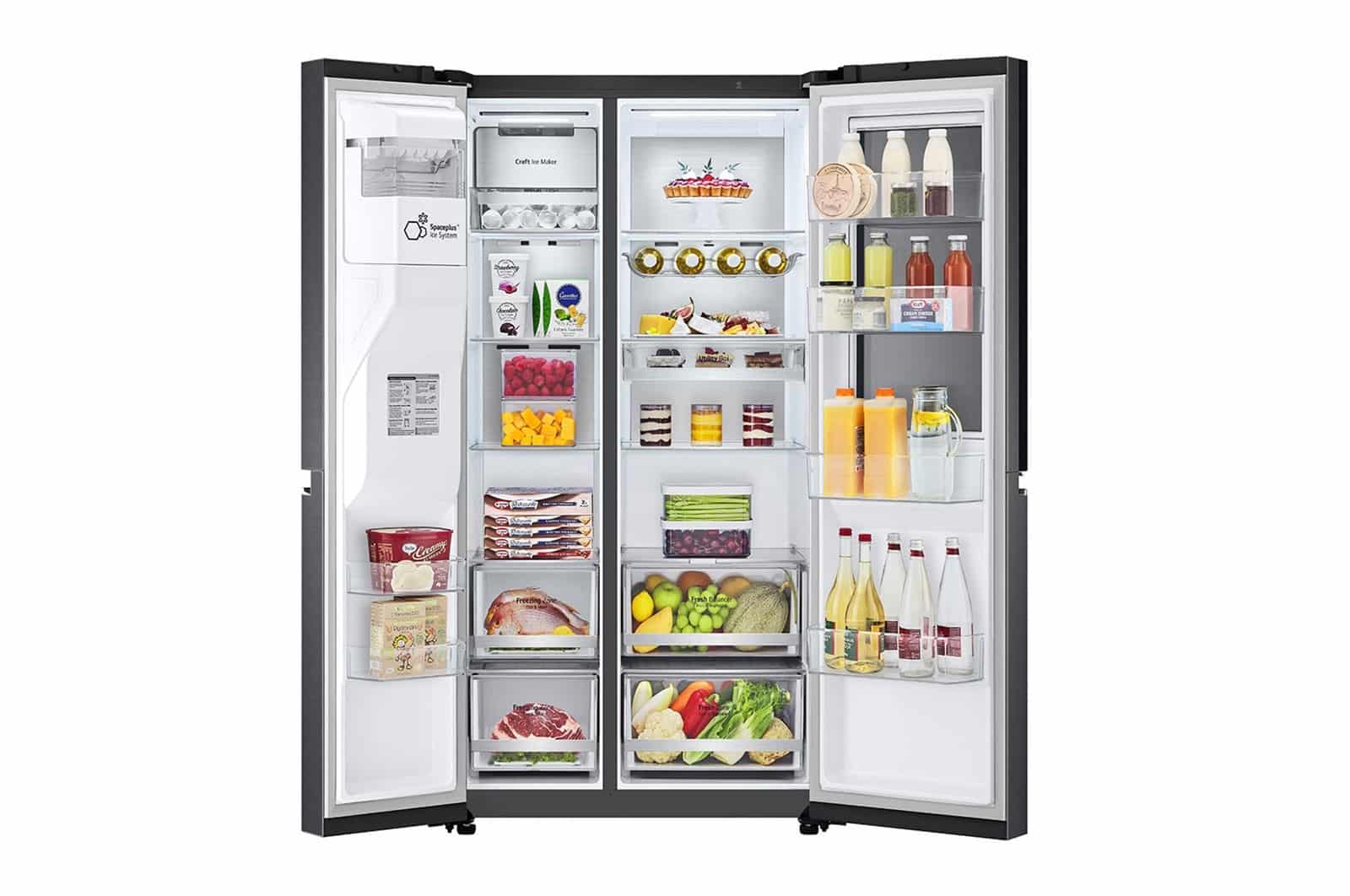 LG Amerikaanse koelkast GSXE81EVBD InstaView – 628 liter – Zwart – Energielabel D