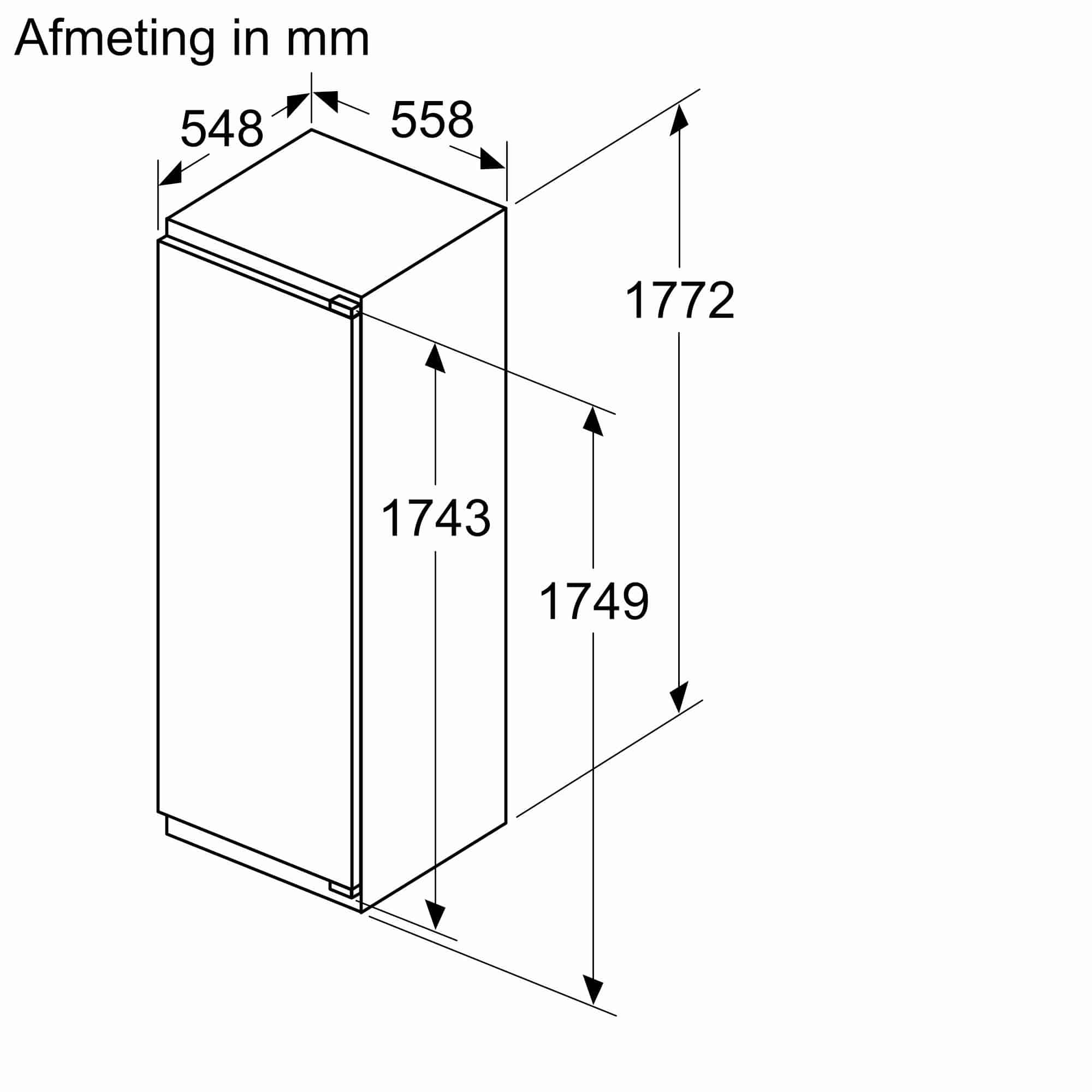 Siemens KI82LADD0 inbouwkoelkast met vriesvak – nis 177,5 cm, 280 liter