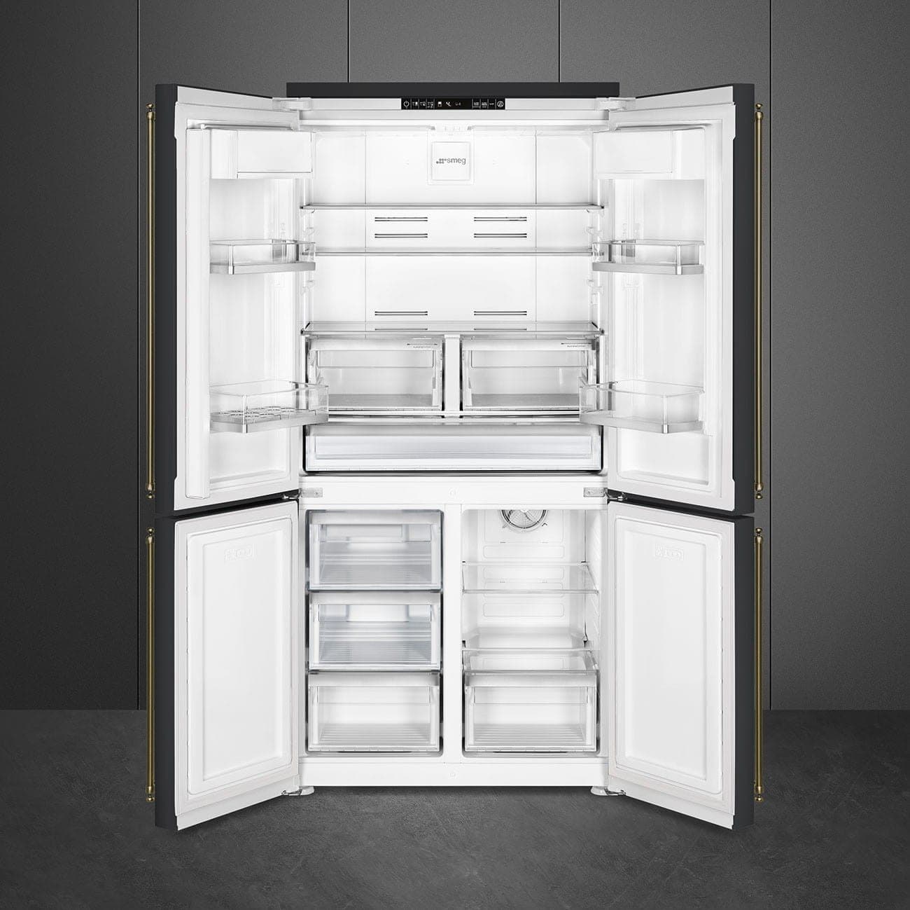Smeg Amerikaanse koelkast FQ60CAO6 Coloniale – 572 liter – Antraciet – Energielabel E