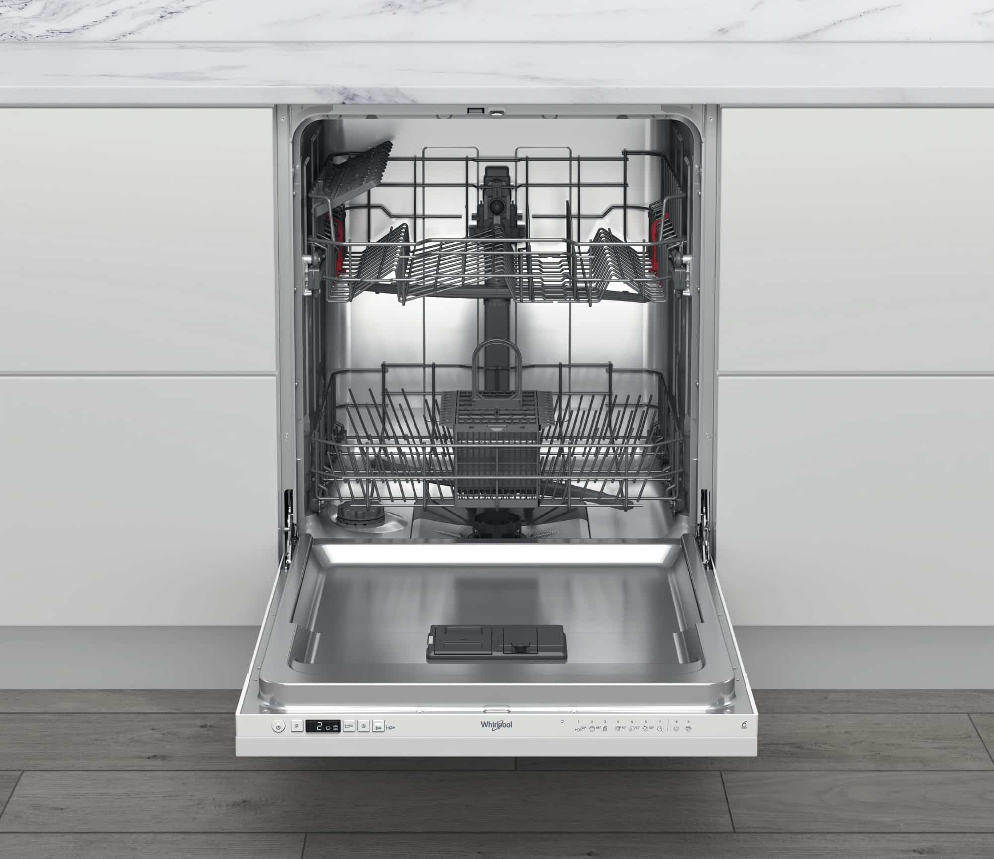 Whirlpool Inbouw vaatwasser W2I HKD526 A – 14 couverts – Volledig integreerbaar – Energielabel E