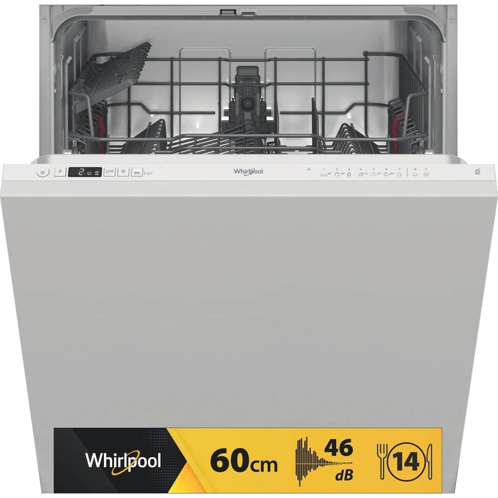Whirlpool Inbouw vaatwasser W2I HKD526 A – 14 couverts – Volledig integreerbaar – Energielabel E