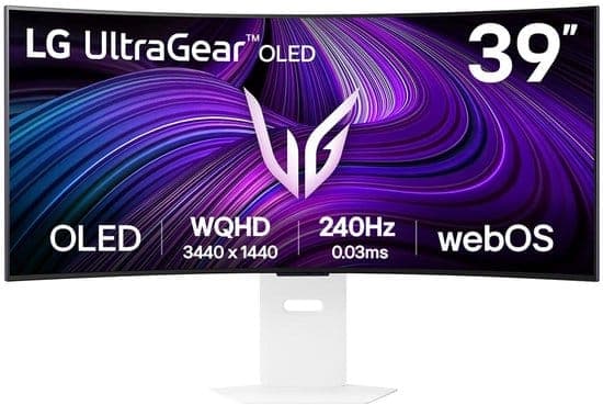 LG UltraGear OLED 39GX90SA-W – Curved Ultrawide Gaming Monitor – 240hz – USB-C – Smart LG WebOS – 39 inch